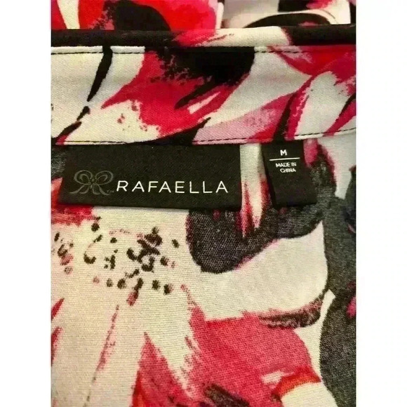 Rafaella Women's Floral Collared Blouse Multicolor Size M Long Sleeve - Picture 3 of 3